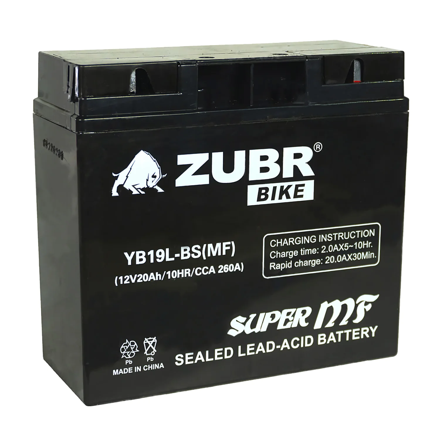 Аккумулятор ZUBR BIKE 20 Ач о.п. (YB19L-BS) РАСПРОДАЖА
