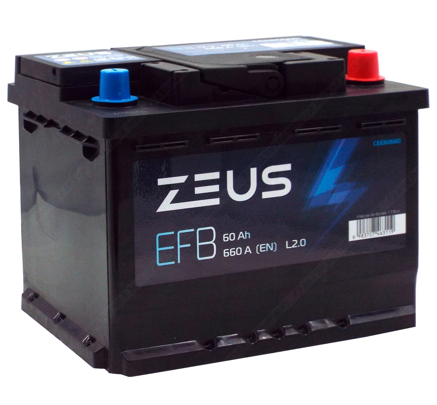 Аккумулятор ZEUS EFB 60 Ач о.п. УЦЕНКА