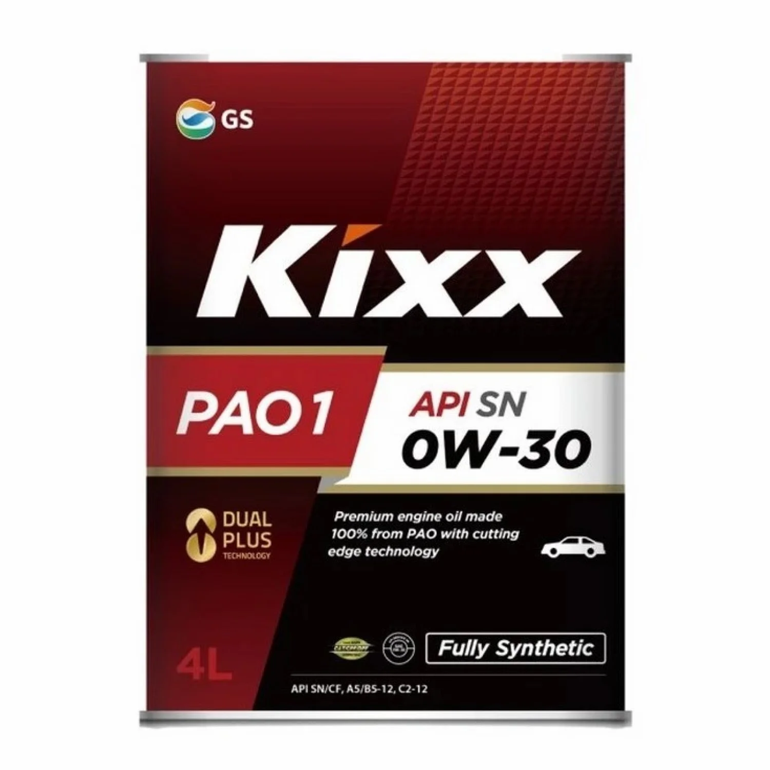 Масло моторное KIXX PAO1 SN 0W-30, 4л