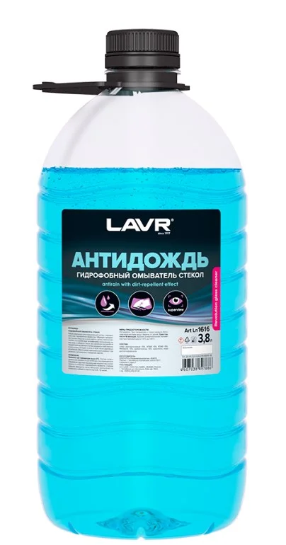 Антидождь гидрофобный омыватель стекол LAVR, 4 л / Ln1616