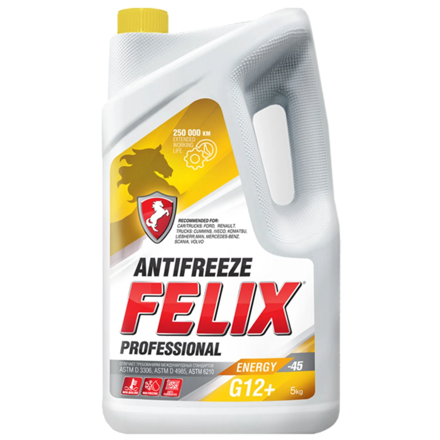 Антифриз FELIX Energy G12+ желтый, 5кг