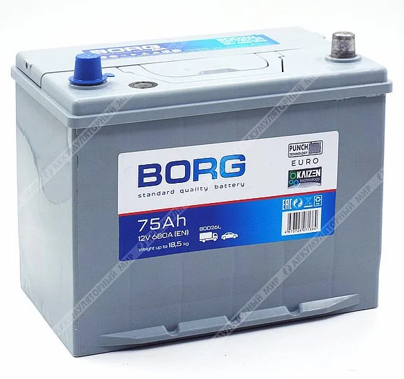 Аккумулятор BORG Standard Asia 80D26L 75 Ач о.п. УЦЕНКА