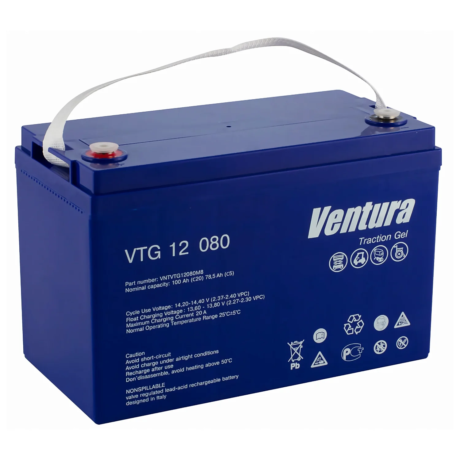 Аккумулятор тяговый VENTURA VTG 12 080 GEL 12В 100 Ач (12100, 12-100) РАСПРОДАЖА