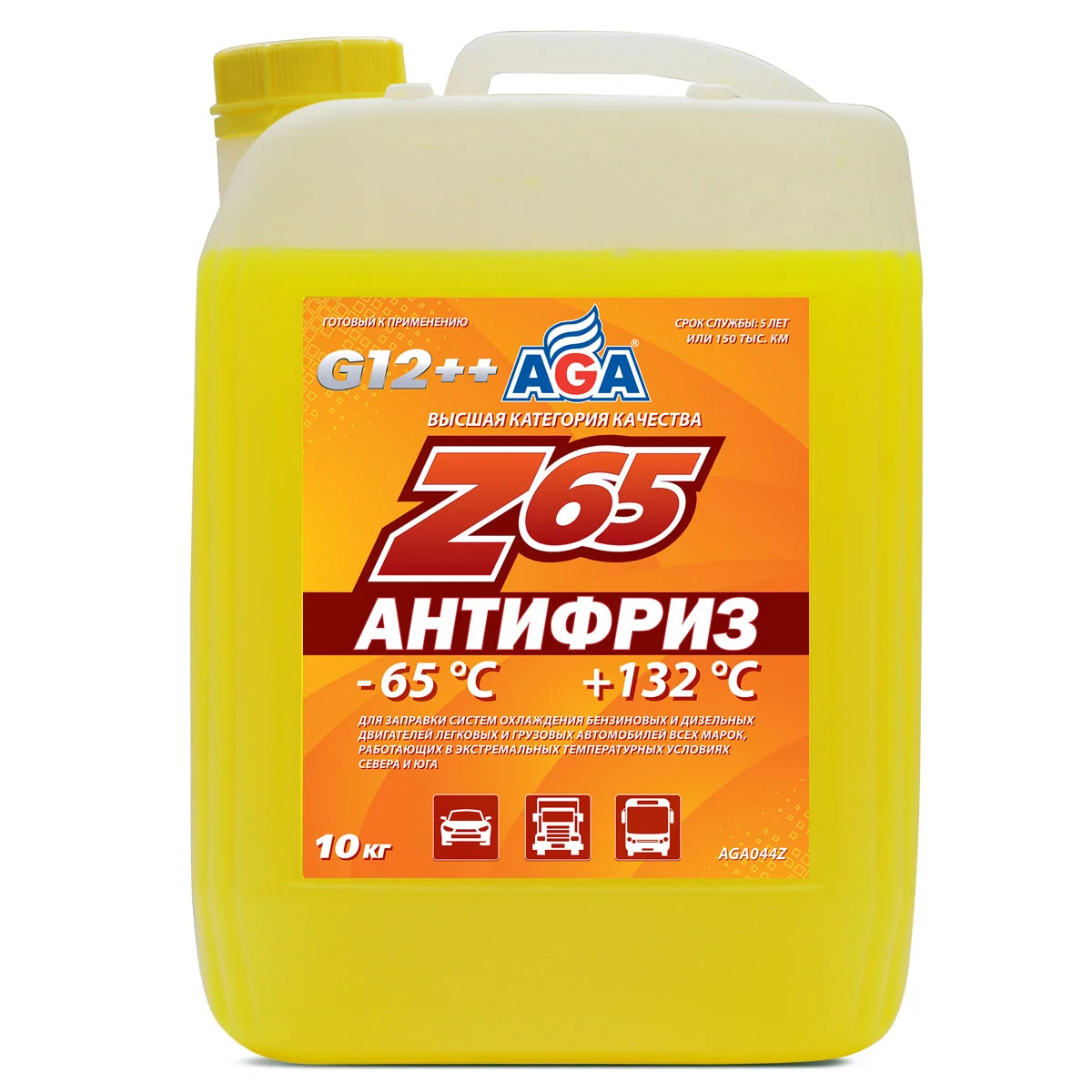 Антифриз AGA Z65 G12++ желтый, 10кг